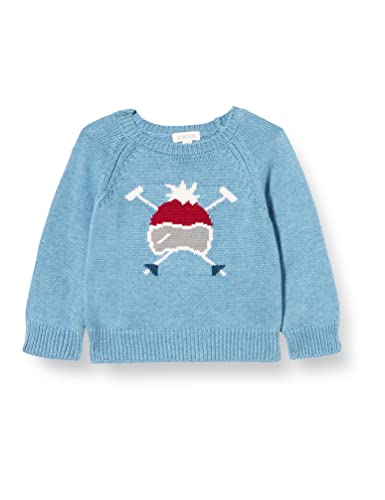 Gocco Jersey Intarsia SKI Suéter pulóver, Azul Oscuro, 24/36 Meses para Bebés