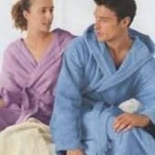 Accappatoio unisex con cappuccio Gabel azzurro (L/XL)
