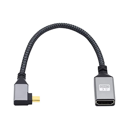 CY 4K Cable Type-D Micro HDMI 1.4 Male 90 Degree Left Angled to HDMI Female Extension Cable for DV MP4 Camera DC Laptop HDTV - Image 4