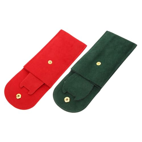 WATIIFUFU Bolsa de Reloj y Estuche para Guardar Relojes de Viaje, Terciopelo, Cierre de Hebilla, para Mujer, Portátil y Compacto, Colores Verde y Rojo, 2 Piezas