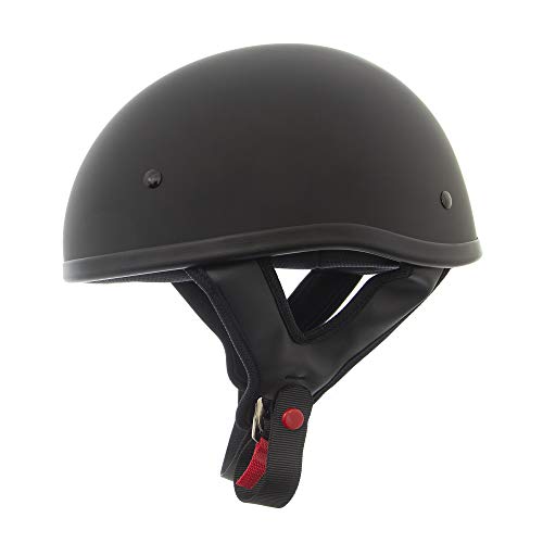 Outlaw Helmets T68 Sp Matte Flat Black - Dot Approved - Half Helmet Motorcycle Men & Women - Adult Unisex Skull Cap For Bike, Scooter, Atv, Utv, Chopper, Skateboard (X-Large) #TOP5