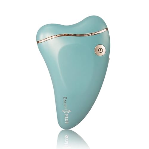 Emay Plusかっさプレート カッサ板 かっさ 刮痧 美顔器 美容 4モード 多機能 温冷 振動 赤色 青色LED スキンケア 顔/ボディー ハート型 ワンボタン 保護カバー付き 軽量 コンパクト 美容グッズ ブルー 409