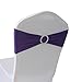 Purple Spandex Chair Bands Sashes - 50 pcs Wedding Banquet Party Event Decoration Chair Bows Ties (Purple, 50)