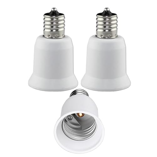 TWDRTDD 【大口金 → 小口金】E26 to E17 変換ソケット アダプター (3個セット)- 大型・智能電球を小さな照明に取付可能- 白