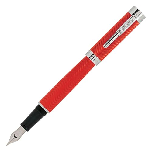 Stylo plume Conklin Herringbone rouge S pour carnet et bureau