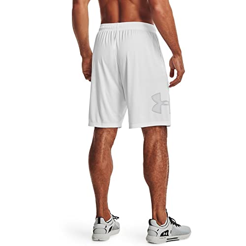 Image of Under Armour Men's Tech GraphicDISC 10 inch Shorts, White (102) /Mod Gray, 3X-Large