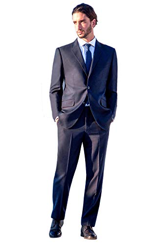 Men's Modern Fit 2 Piece Italian Suit Two Button Wool Blazer & Trousers Smart Party Formal Suits