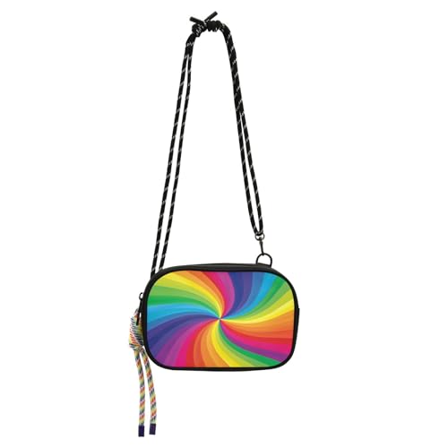 Rainbow Crossbody Bag Cell Phone Purse for Women Wallet Purse with Adjustable Strap Zipper, Coin Credit Card Phone Key Pouch