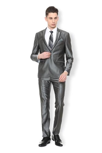 Image of Van Heusen Men's Rayon Grey Two Piece Suit Business Pants Set