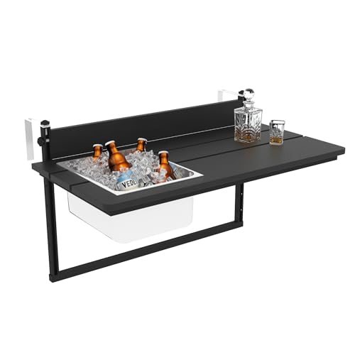 Sundale Outdoor Large Balcony Railing Table with Ice...