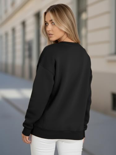Image of LEOTUDE Women's Boyfriend Fit Loopknit Sweatshirt | Full Sleeve Drop Shoulder | Sweatshirt for Women