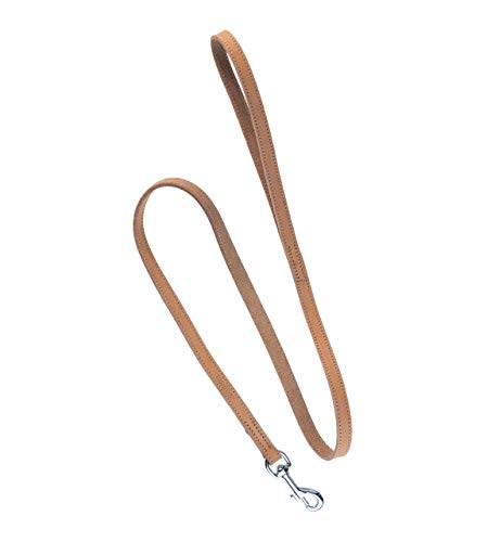 Guinzaglio per cani in pelle Premium Shorty 1m - Guinzaglio per cani in pelle pieno - Guinzaglio con moschettone - Shorty (Marrone chiaro)