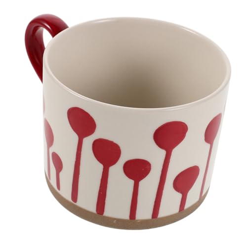 LIGIGWASH 手描きマグカップ 軽量広口 陶芸作家の手作り気球模様 電子レンジ対応ストーンウェア 朝食やティーラテ ホットチョコレートに 家や