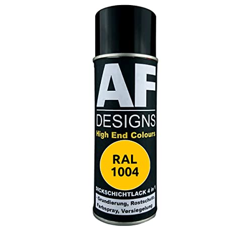 Alex Flittner Designs Barniz antioxidante 4 en 1 RAL 1004 color amarillo dorado de metal protector spray pintura antioxidante aerosol