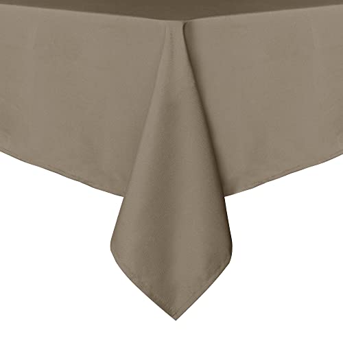 Image of sancua Rectangle Tablecloth - 70 x 108 Inch - Stain and Wrinkle Resistant Washable Polyester Table Cloth, Decorative Fabric Table Cover for Dining Tables, Buffet Parties and Camping, Taupe
