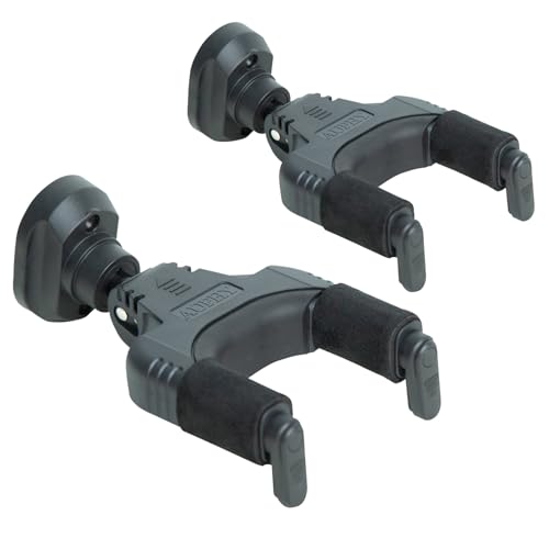 AUPHY Gitarrenhalter für die Wand mit Auto-Lock & Drehmechanismus | 10KG+ Schwerlast | Universeller Wandhalter für alle Kopfplatten/Griffbreiten,Klassik-, Akustik-, E-Gitarre,Bass etc,2er-Set