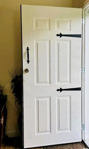Screw in Garage Door Decorative Hardware,Faux Garage Door Accents, Garage Door Decorative Hinges & Handles with Screw Mounted (Black, 6Pack) - image 7