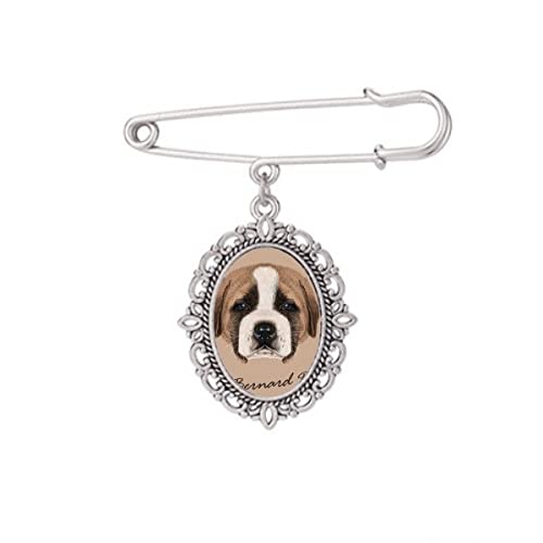 Broche Saint-Bernard marron pour sublimer votre châle en automne