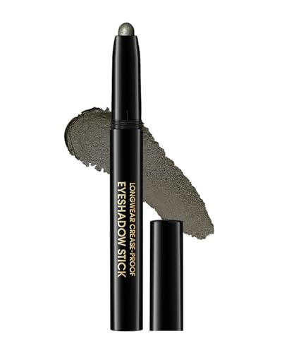 JUKOTA Lápiz de sombra de ojos con purpurina, resistente al agua y de larga duración, delineador de ojos de color crema Shimmer Crayon, lápiz de maquillaje metálico para ojos (#04 Bottle Green)