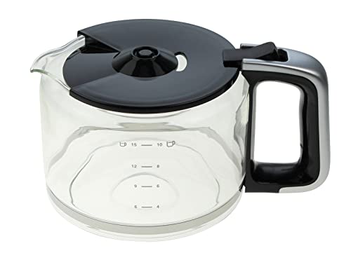 Jarra de cristal compatible con/pieza de repuesto para cafeteras Krups SS-208777 KM6008 Smart'n Light