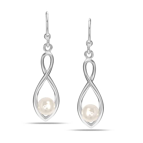 Charmsy 925 Sterling Silver Infinity Celtic Knot Twisted French-Wire Pearl