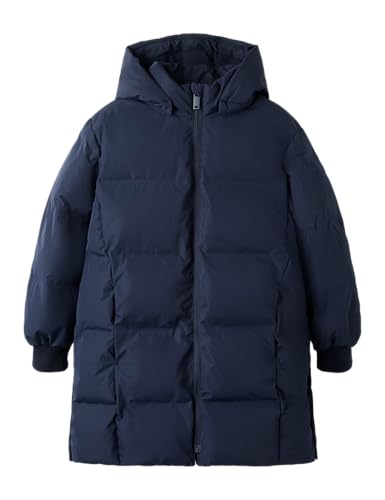 NAME IT Puffer Jacket Long Nkfmusk-Chaqueta Acolchada Larga TB, Azul Marino, Numeric_128 para Niñas
