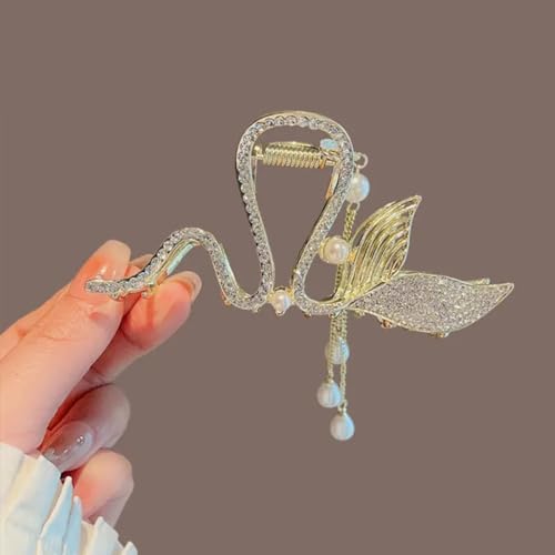 Image of Modern Hair Clutcher For Women | Stylish Hair Claws For Girls | Trendy Alloy Metal Clips | Premium & Fashionable Girls Hairs Accessories | Suitable In Various Occasions (Aquatics Rhimestone)