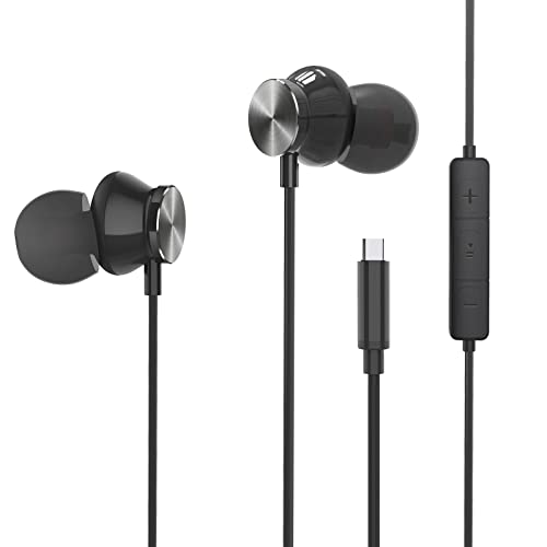 USB C Headphones for iPhone 15, USB C Earphones Wired Earbuds Stereo Noise In-Ear Headphones reduction,USB C Headphones with Mic&Volume Control compatible for Samsung Galaxy S23 Ultra S22 S21 A53 A54