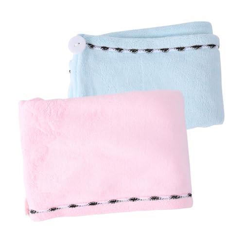 Gogogmee 2 Piezas Turbante Microfibra para Secado Rápido de Cabello Gorro Ducha Mujer Suave y Absorbente Toallas Secadoras para Mujeres Colores Rosa y Azul