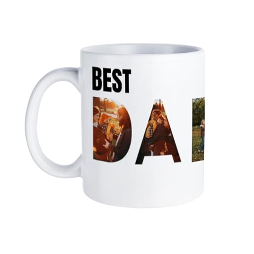CMLONGQIA Custom Mug with Photo Logo Text Personalised Coffee Mug 11Oz Double Side Customised Present for Father's Day