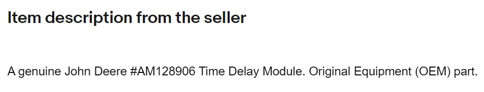 JunShape Original Equipment Time Delay Module #AM128906?Replacement for John Deere OEM