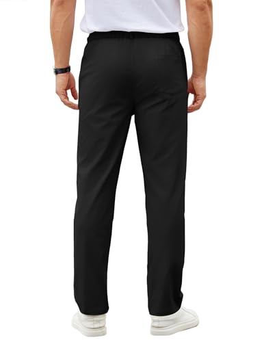 Image of COOFANDY Mens Casual Chino Pants Elastic Waist Classic-Fit Dress Slacks