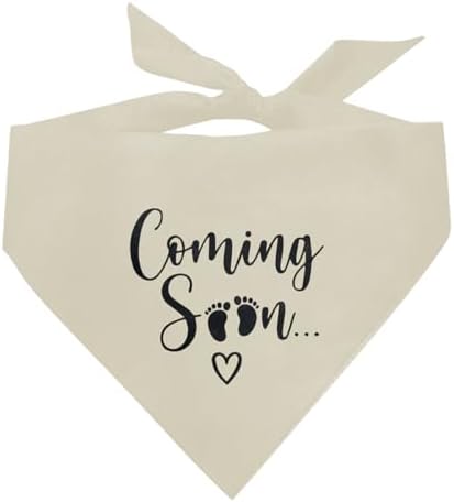 Coming Soon Dog Bandana, Apricot Gray Dog Bandana, Baby Announcement Dog Bandana, Pet Dog Triangle Scarf, Pet Dog Scarf Accessories, Gift for Dog Lover, Dog Bandana for Small Medium Large Dogs (D35)