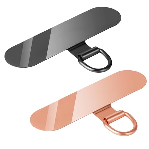 2Pcs Phone Tether Tab, Metal Sticky-Free Phone Lanyard Triangle-black+silver - 第 55/55 張圖片
