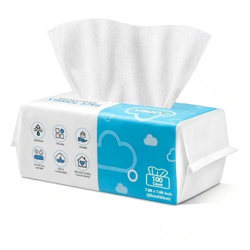 Image of AlDEA Face Towels Disposable-100Ct, Face Cloths for Sensitive Skin