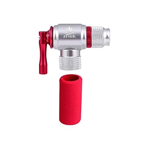 ARSUK CO2 Inflator with Insulated Sleeve Quick & Easy Presta and Schrader Valve Compatible - Bicycle Tire Pump for Road and Mountain Bikes (No CO2 Cartridges Included) Cover