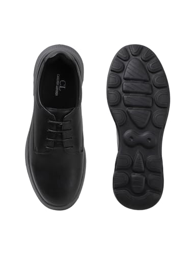 Image of Carlton London Men's Lace-Up Leather Casual Shoe with Lightweight Comfort Sole
