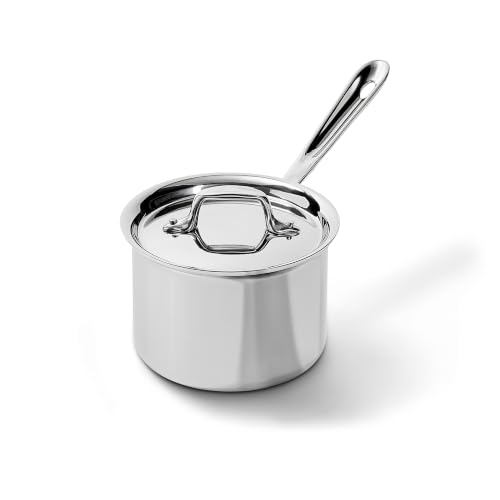 All-Clad D3® Stainless Steel 2 Qt Saucepan with Lid, Made in...