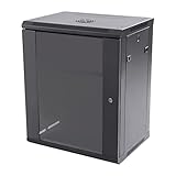 15U Series Wall Mount Cabinet Rack Enclosure Data Wall Cabinet Depth Server Rack- Black