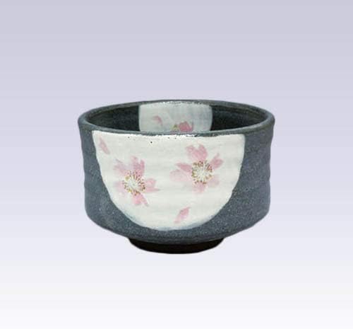 Tokyo Matcha Selection - Mino-yaki - Matcha Bowl - Black Glaze Sakura [Standard Ship by SAL: NO Tracking Number & Insurance]