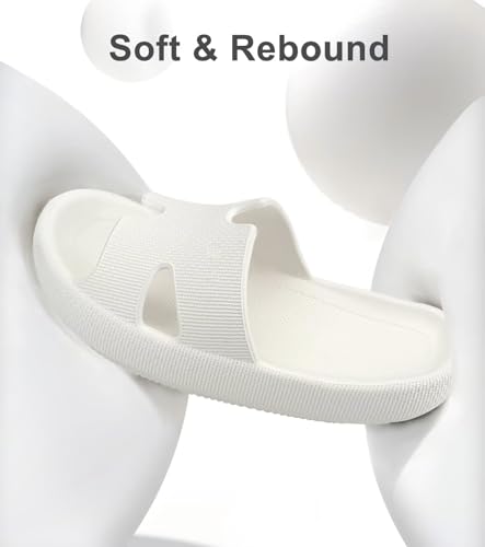 Image of Haifago Cloud Slides for Women and Men Cushion Recovery Pillow Sandals, Memory Foam House Shower Slippers for Woman Comfort Platform Non-Slip