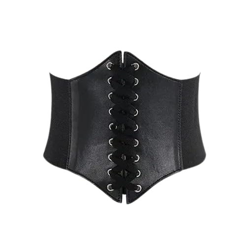 SHINE STYLE Faux Leather Steampunk Sexy Underbust Waist Belt Corset Women's Lace-Up Corset Elastic Waist Belt - Review, Price and Buying Guide