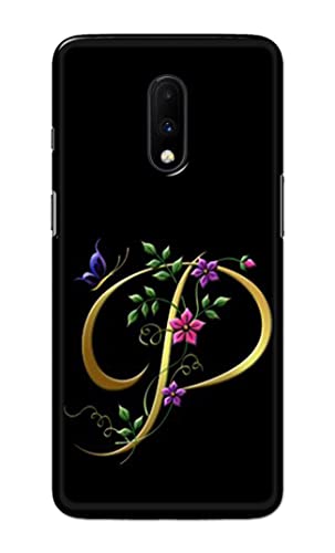 Image of Printed Hard Back Cover Case for OnePlus 6T | OnePlus 7 Back Cover (Alphabet P) -1803