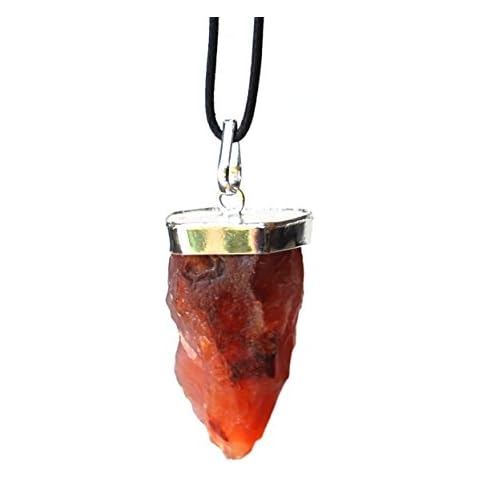 Stone of Vitality - Reiki Energy Charged Raw Carnelian Crystal Pendant with Cord (Beautifully Gift Wrapped) Cover