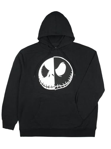 Seven Times Six The Nightmare Before Christmas Men's Jack Skellington Split Face Adult Pullover Sweatshirt Hoodie4