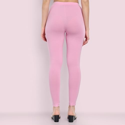 Image of ONE SKY Women Full Length Leggings | Cotton Modal Spandex Blend | High Waist Stretchable & Bio-Washed Fabric | Colour-Lock Technology | Comfortable Leggings for Women
