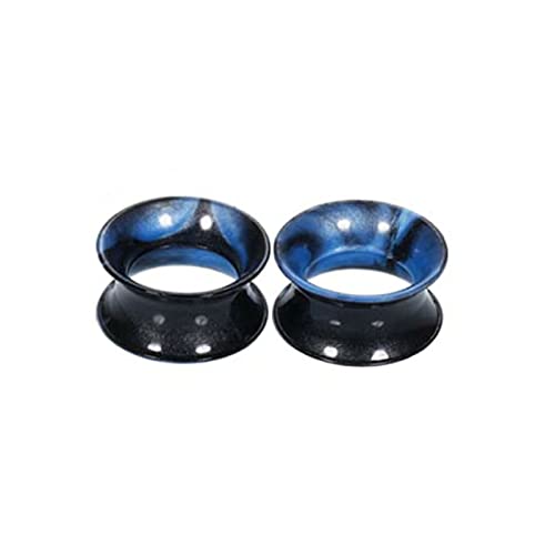 Homxi 2Pièces Tunnel Oreille Silicone,Tunnel Oreilles 14mm Cerceau Creux Ecarteur Oreille Kit Bleu Noir