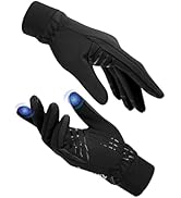 KUTOOK Winddichte Handschuhe Winter Warme Winterhandschuhe mit 2 Touchscreen Finger Wandern Jogge...