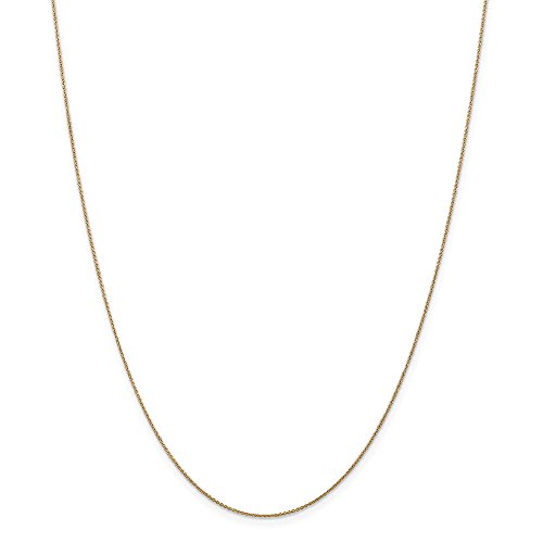 0.75Mm, 14K Yellow Gold, Cable Chain Necklace, 14 Inch #TOP2