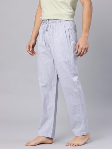 Image of Majestic Man Men's Pure Cotton Small Checks Lounge Pyjama | Comfort Fit | 3 Pockets | Front Zip Closure